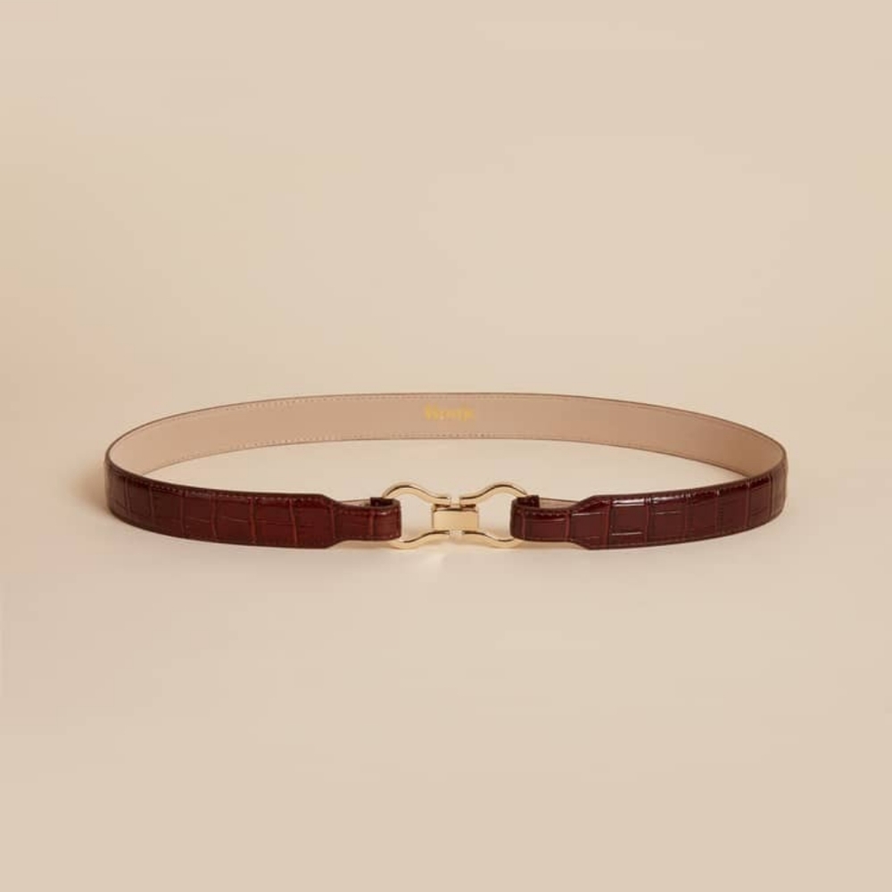 Rouje Laure belt croco cognac